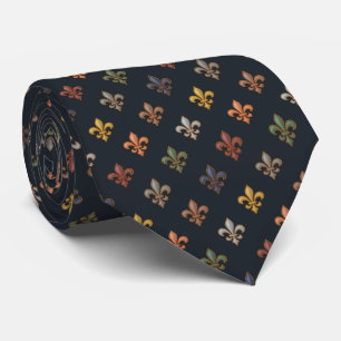 Donkere aarde boslanden Fleur-de-lis ontwerp Stropdas