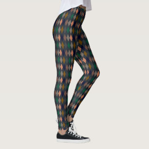 Donkere aarde boslandschap harlekijn diamanten leggings