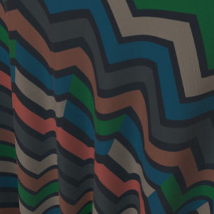 Donkere aarde boslandschap zigzag chevron stof