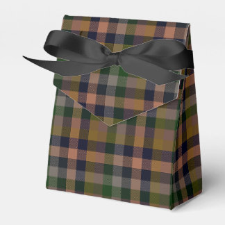 Donkere aarde geruite gingham ontwerp bedankdoosjes