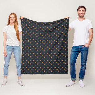 Donkere Aardetone Bosland Polka Stippen Ontwerp Fleece Deken