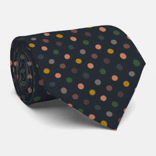 Donkere Aardetoneel Bosland Polka Stippen Ontwerp Stropdas