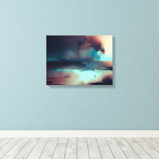 Donkere abstracte kunstprint canvas afdruk (Insitu (Houten vloer))