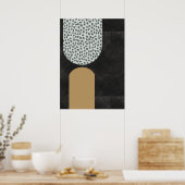 Donkere Abstracte Limoen Gold Accent Poster (Keuken)