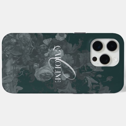 Donkere Academia Bloemen Stilleven Groen Case-Mate iPhone Case (Achterkant (horizontaal))