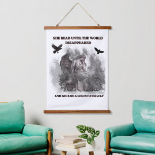 Donkere Academia Engel Gotische Leescitatenposter Hangend Wandkleed