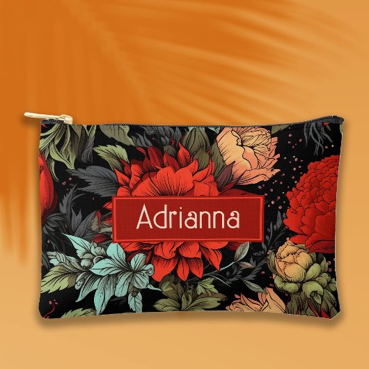Donkere Academia Maximalist Red Dahlia Bloemen Etui