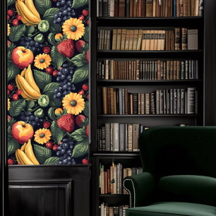 Donkere Academia Mooie Fruit & Bloemen Behang