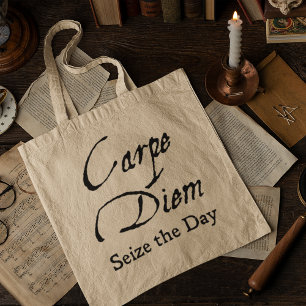 Donkere Academie Carpe Diem Scholarly Latijn Tote Bag