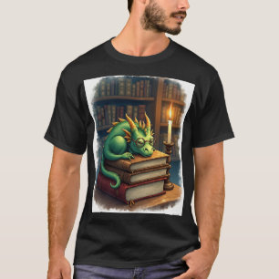 Donkere Academie Lezen Draak Sticker Boekenwurm Sl T-shirt