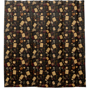 Donkere Academische Douchem Curtain – Vintage Eleg Douchegordijn