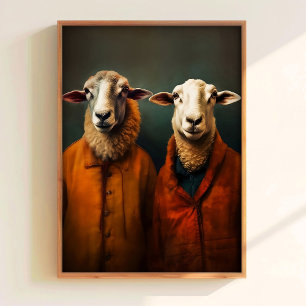 Donkere Academische Druk Schaap Muur Kunst Grappig Poster