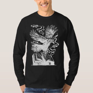 Donkere Academische Esthetiek Raaf Kraai Op Boek R T-shirt