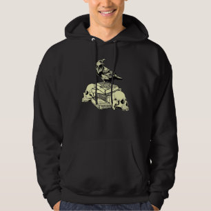 Donkere Academische Esthetiek Raaf Op Oude Boeken Hoodie