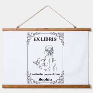 Donkere Academische Ex Libris Gepersonaliseerd Lee Hangend Wandkleed