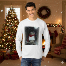 Donkere Academische Kerstuil Merry T-Shirt