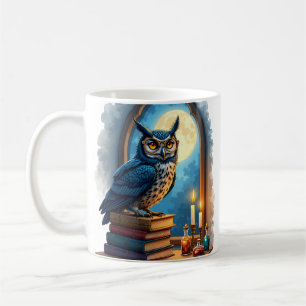 Donkere Academische Uil Bril Leeshoek Gotische Bib Koffiemok