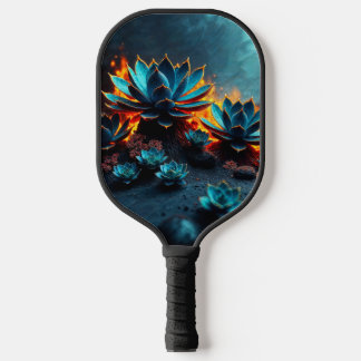 Donkere achtergrond, verzadigde accenten pickleball paddle