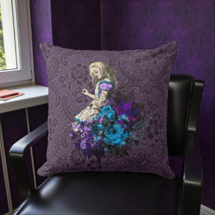 Donkere Alice Rustic Diep Paars Kussen