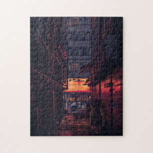 Donkere Alley in Big City in Japan Legpuzzel