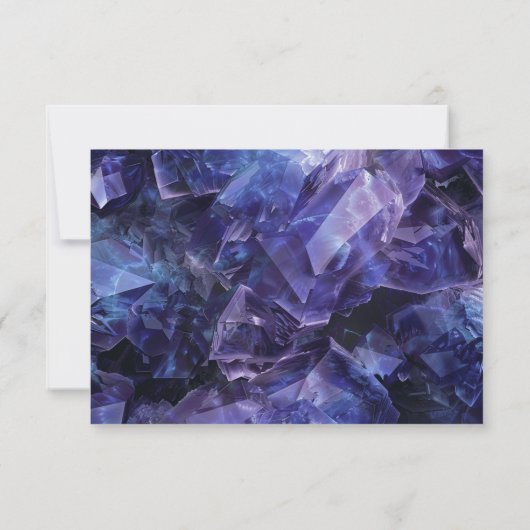 Donkere Amethist Boho Heks Kristallen Zwarte Bruil RSVP Kaartje (Achterkant)