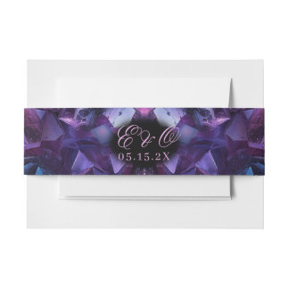 Donkere Amethyst Boho Heks Kristallen Zwarte Bruil Uitnodigingen Wikkel