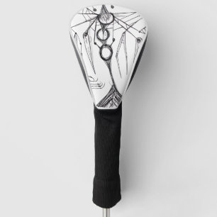 Donkere Anime Fantasy Kraai en Duivel Kunst Golfheadcover