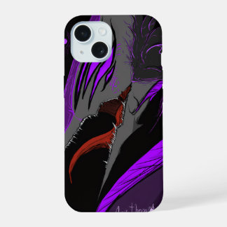 Donkere Anime Fantasy Kraai en Duivel Kunst iPhone 15 Hoesje