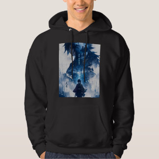 Donkere Anime Waterverf Hoodie – Eenzame Krijger B