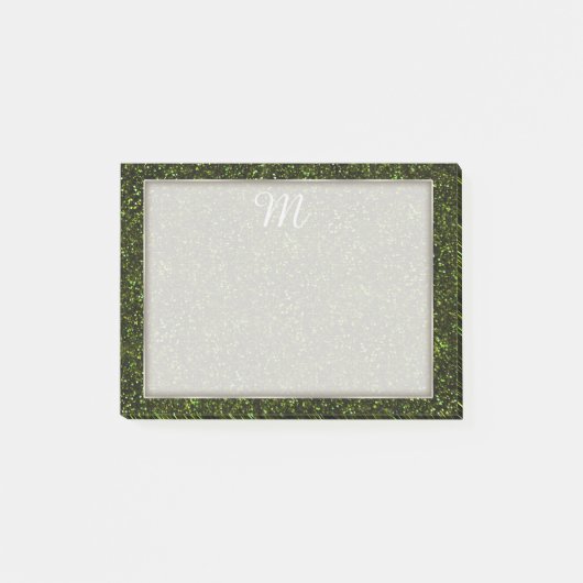Donkere Apple Green Glitter Post-it® Notes (Voorkant)