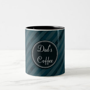 Donkere Aqua Navy Blue Monogram Coffee Mok voor pa