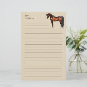 Donkere baai Egyptisch Arabisch paard Briefpapier (Staand voorkant)