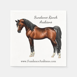 Donkere baai Egyptisch Arabisch paard Servetten