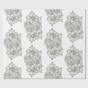 Donkere Barokke Bloem Tattoo Stijl Cadeaupapier