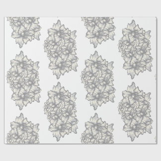 Donkere Barokke Bloem Tattoo Stijl Cadeaupapier