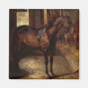 Donkere Bay Horse in de stal Magneet
