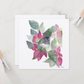 Donkere bevleesde Junco-vogelkaart Kaart (Voorkant / Achterkant in situ)