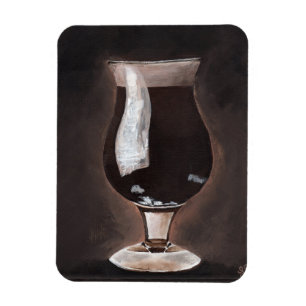 Donkere bier in Tulp Glass Porter Stout-schilderku Magneet
