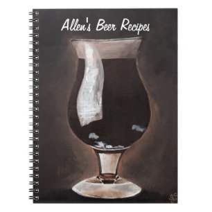 Donkere bier in Tulp Glass Porter Stout-schilderku Notitieboek