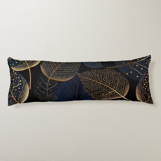 Donkere bladeren met Sierkussen van gouden Stippen Lichaamskussen (Achterkant)