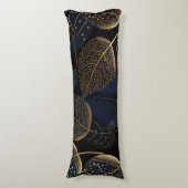 Donkere bladeren met Sierkussen van gouden Stippen Lichaamskussen (Voorkant Verticaal)