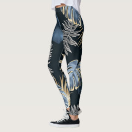 donkere bladeren tropische planten   leggings