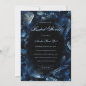 Donkere Blauwe Boho Heks Kristallen Zwarte Bruilof Kaart (Voorkant)