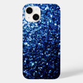 Donkere blauwe glitter sparken Case-Mate iPhone case (Achterkant)