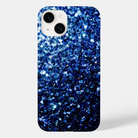 Donkere blauwe glitter sparken Case-Mate iPhone case (Achterkant)