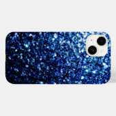 Donkere blauwe glitter sparken Case-Mate iPhone case (Achterkant (horizontaal))