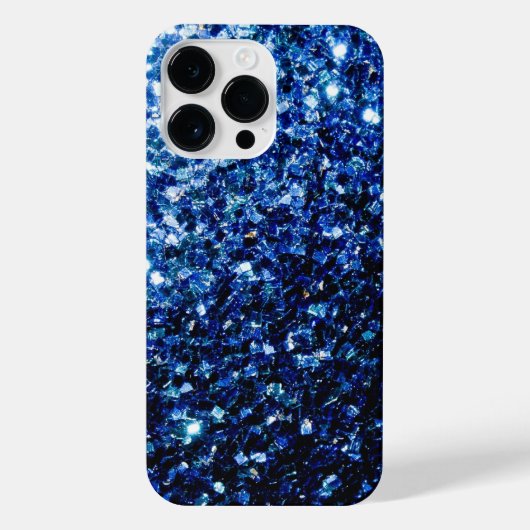 Donkere blauwe glitter sparken iPhone hoesje (Achterkant)