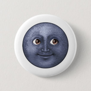 Donkere blauwe maan - Emoji Ronde Button 5,7 Cm