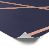 Donkere blauwe, moderne diamantarelzegelkaart poster (Hoek)