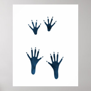 Donkere blauwe rattensporen poster
